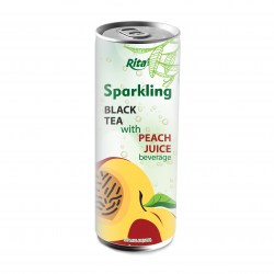 sparkling drink black tea with peach juice